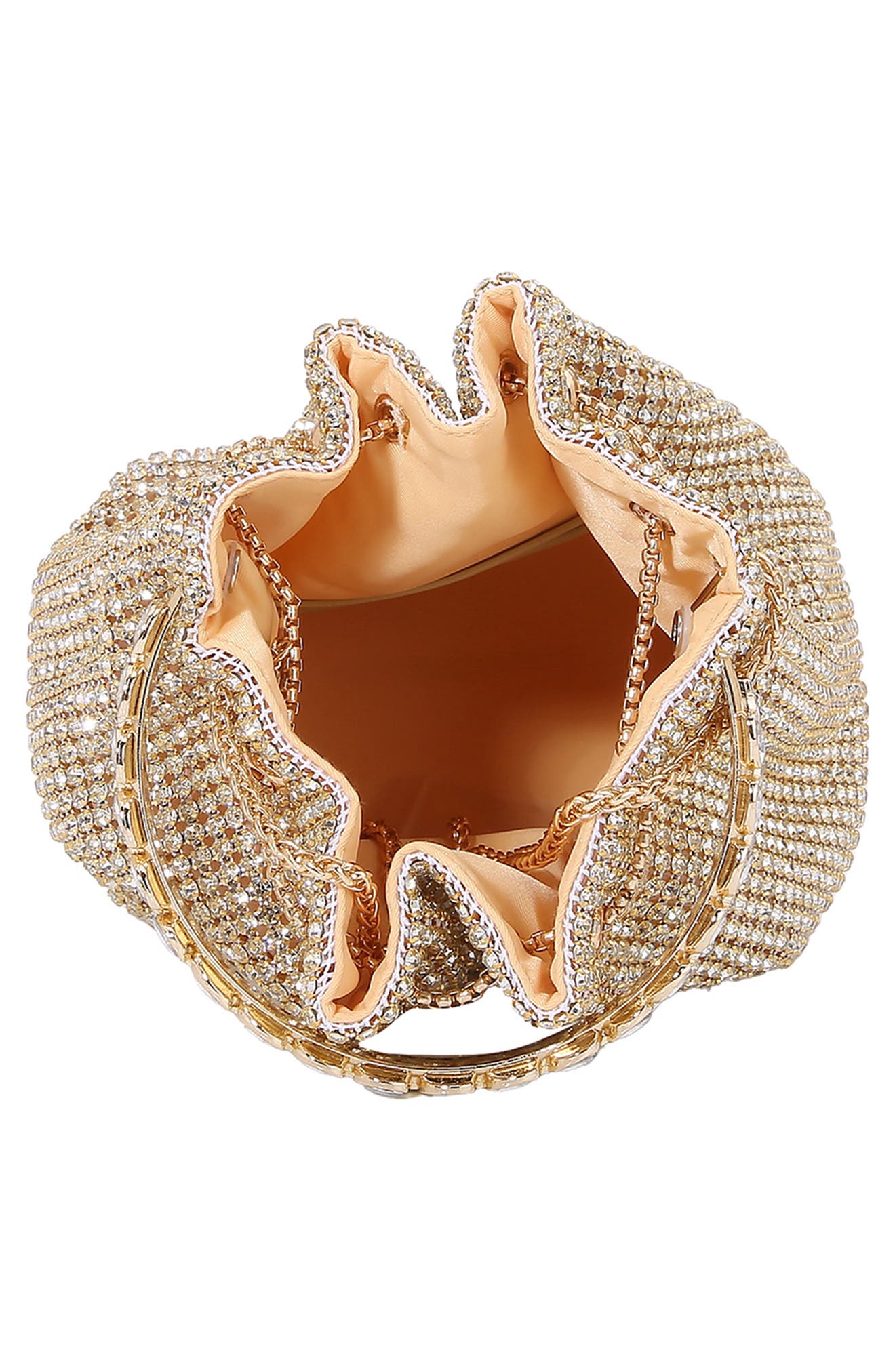 Rhinestone Ring Handle Bag, Alternate, color, GOLD