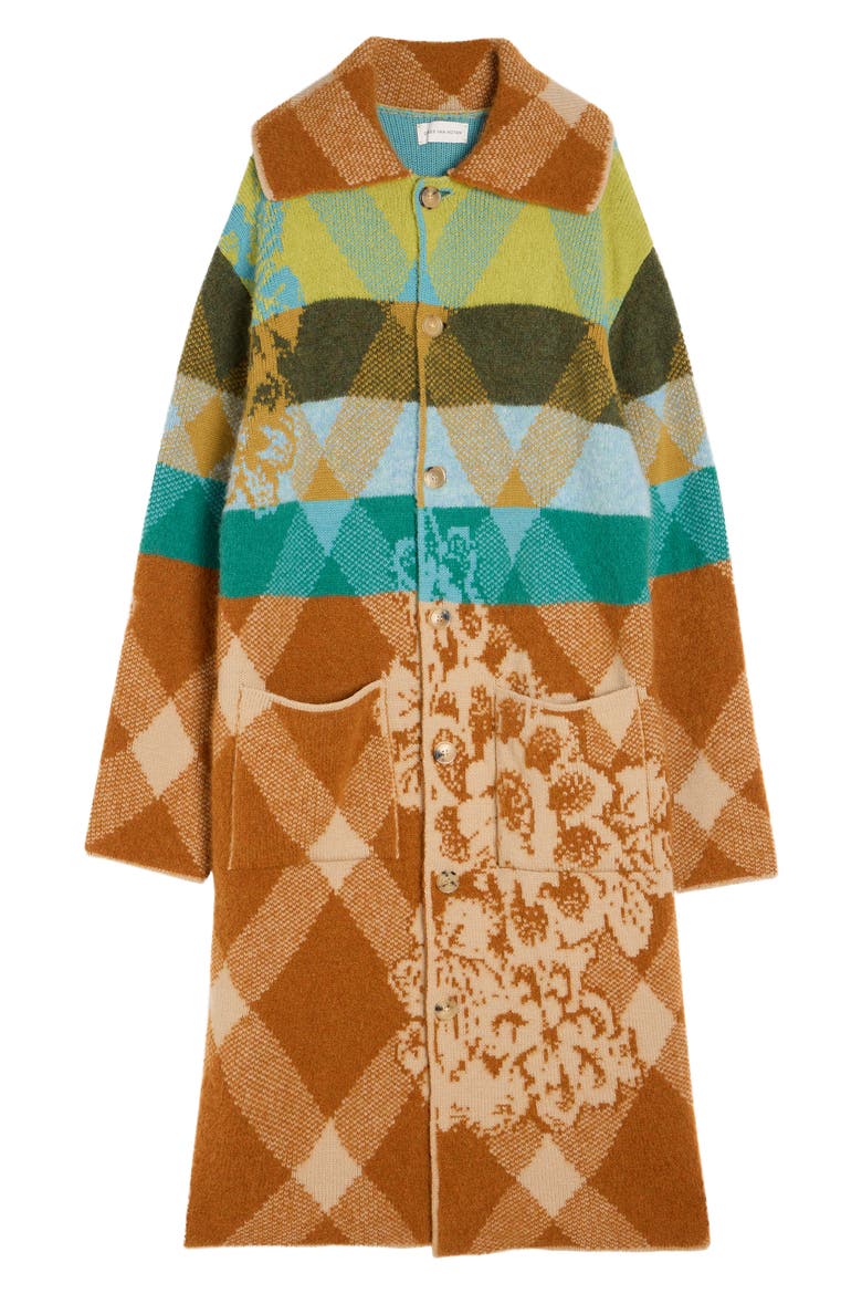 Masan Long Cardigan, Alternate, color, RUST