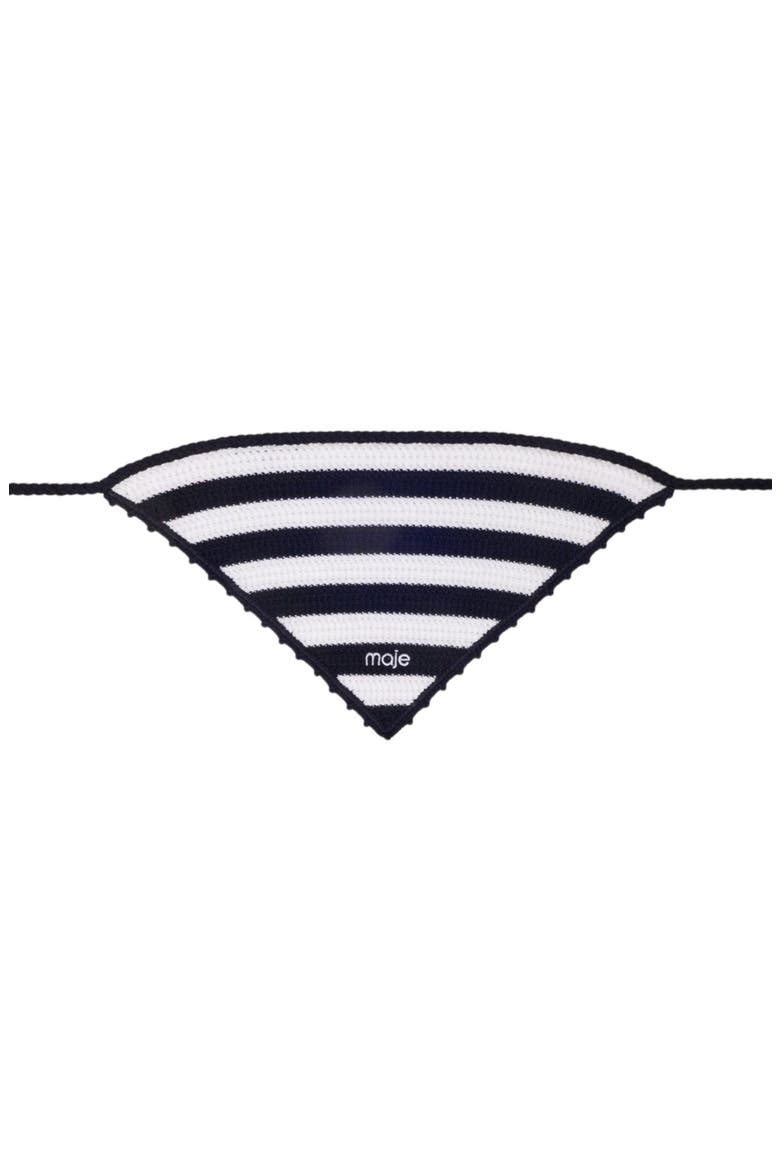 Striped knit triangle, Main, color, White/navy