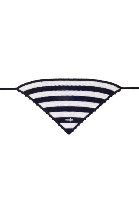 Striped knit triangle