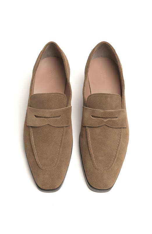 Belmont Penny Loafer, Alternate, color, Havana Brown Suede