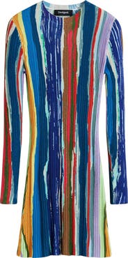 Desigual Paint Stripe Long Sleeve Minidress