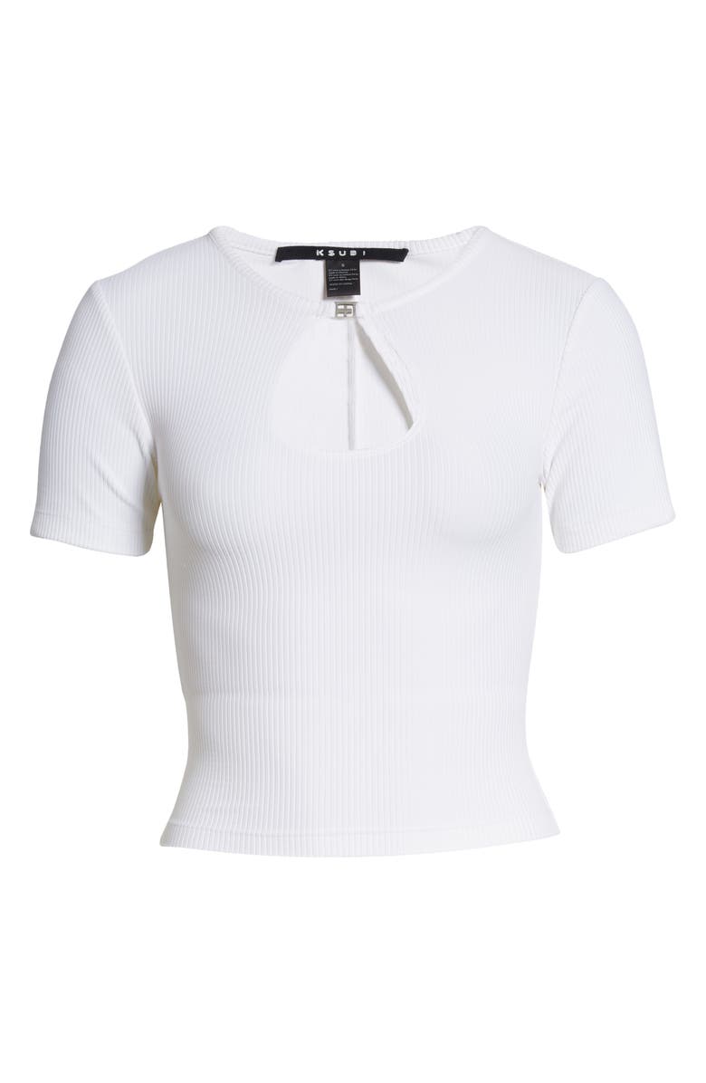 Ksubi Charmed Rib Keyhole T-Shirt, Alternate, color, 