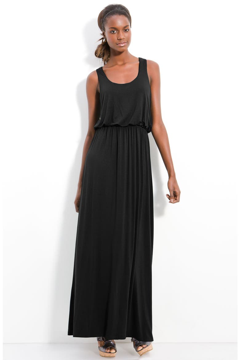 Racerback Maxi Dress, Main, color, BLACK