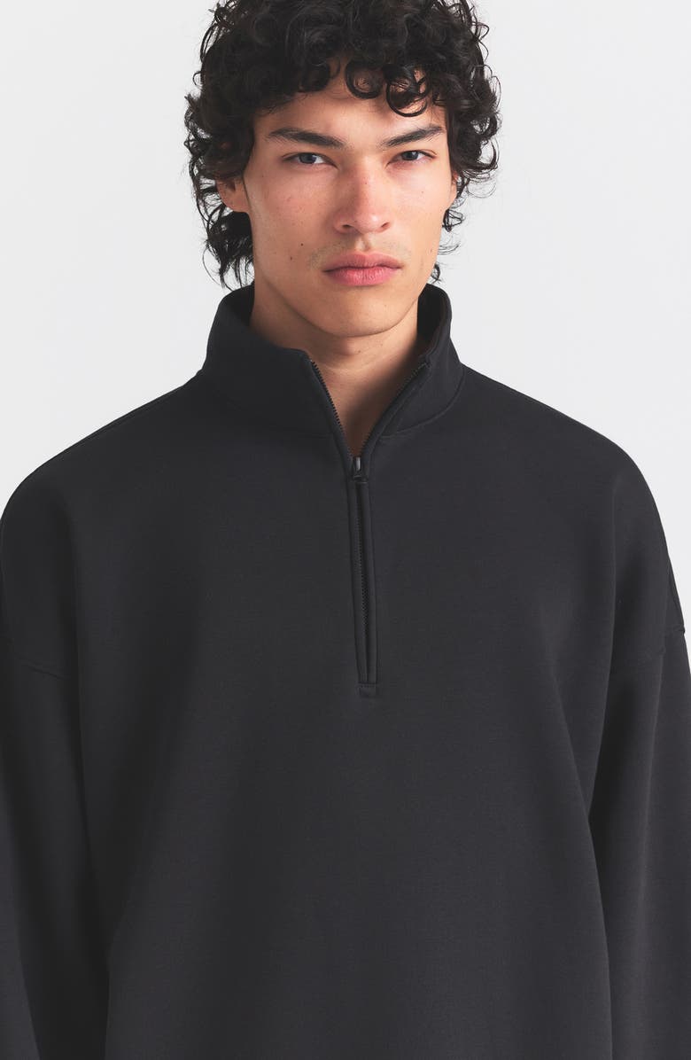 SKIMS Realxed Half Zip Pullover, Alternate, color, Washed Onyx