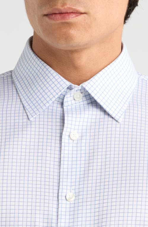 Nordstrom Trim Fit Check Non-iron Cotton Dress Shirt In White