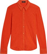 Theory Riduro C.Nebulous Organic Cotton Slub Long Sleeve Button-Up Shirt