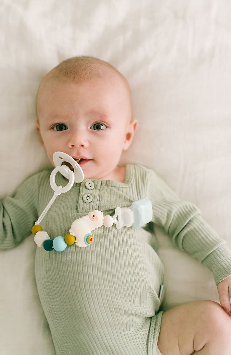 Loulou Lollipop Darling Llama Teething Toy & Holder, Alternate, color, 