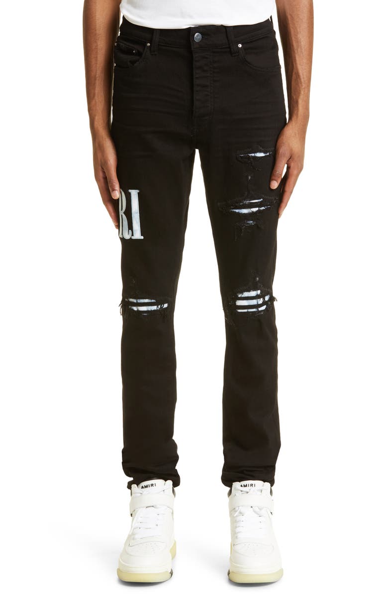 AMIRI Tie Dye Core Logo Stretch Denim Jeans, Main, color, 