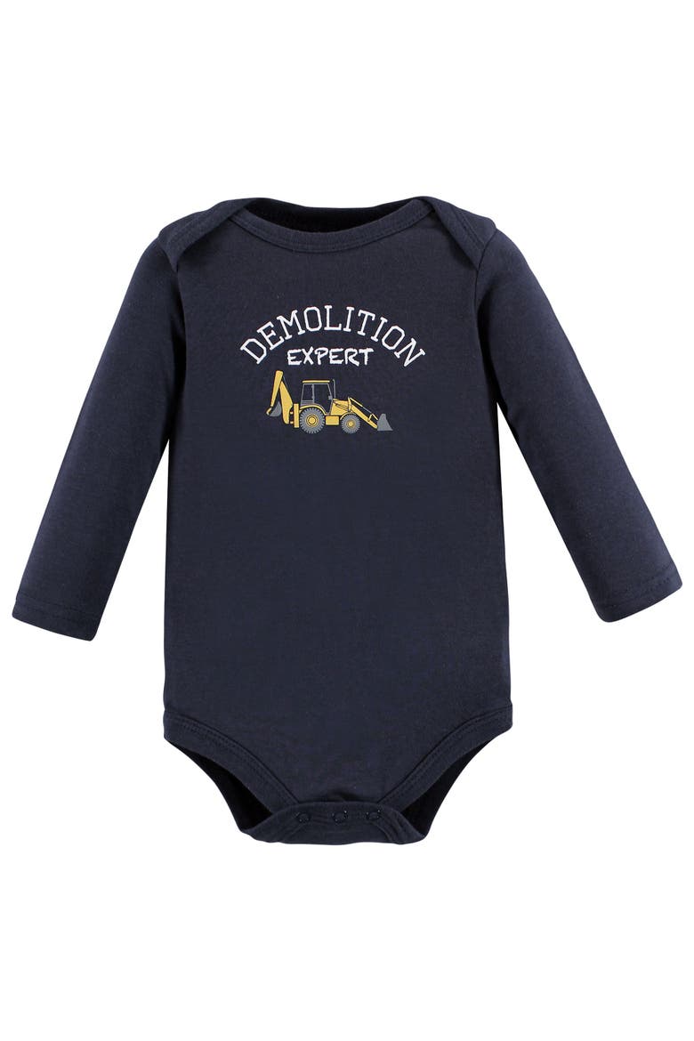 Cotton Long-Sleeve Bodysuit Three-Piece Set, Alternate, color, Construction