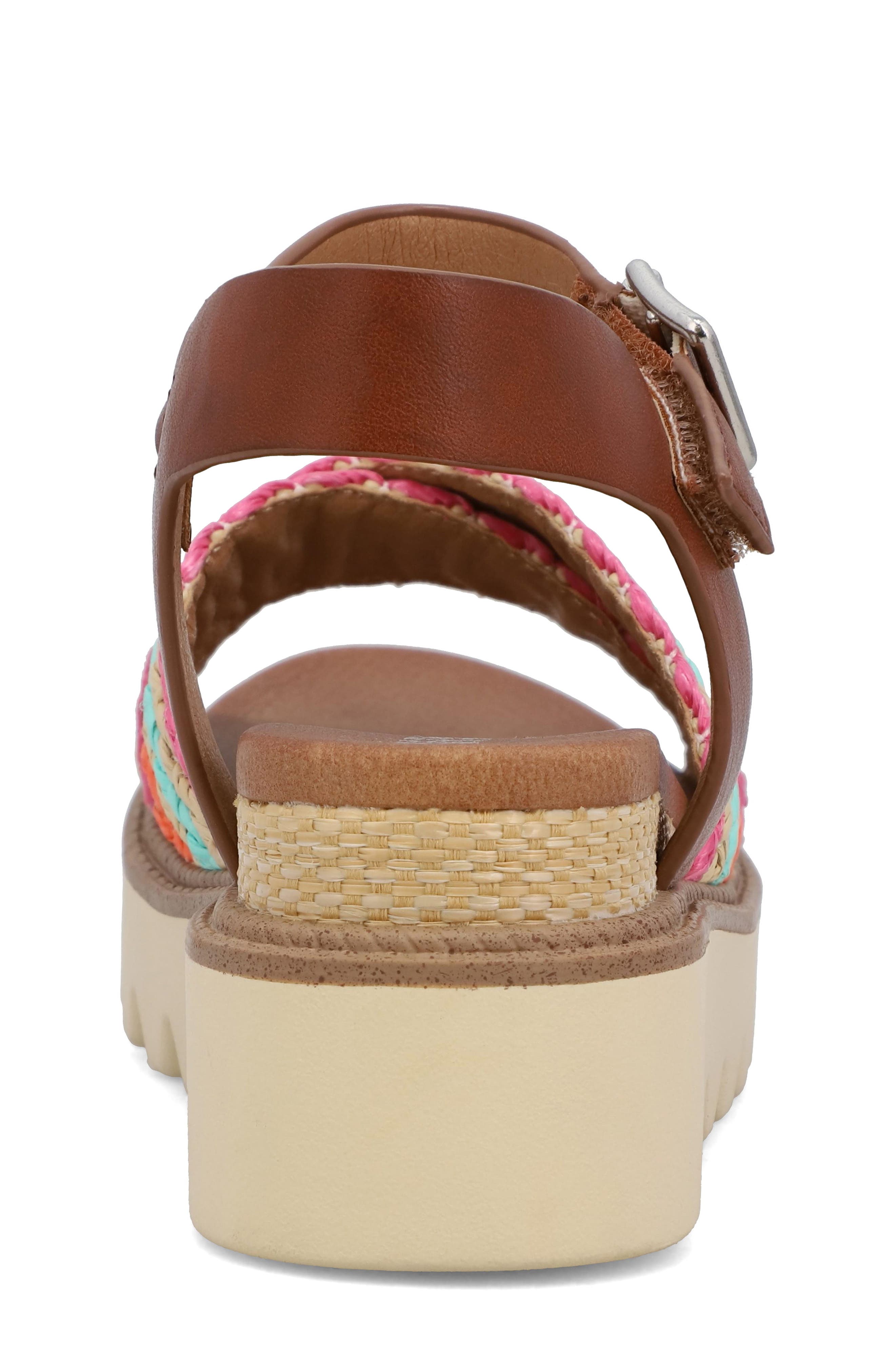 MIA Kids' Zhella Platform Wedge Sandal, Alternate, color, Cognac Multi