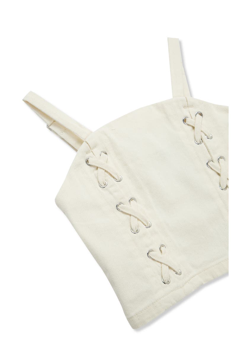 Kids' Lace-Up Tank & Shorts Set, Alternate, color, OFF-WHITE
