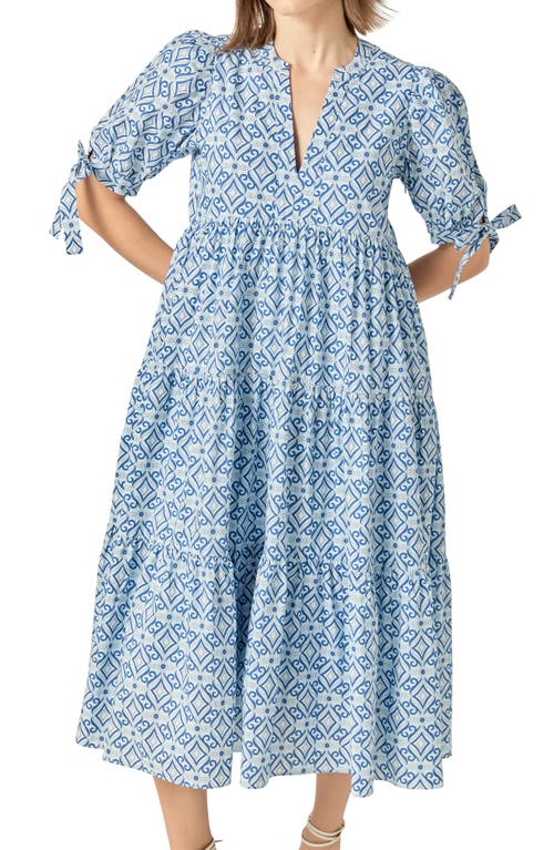 ENGLISH FACTORY ENGLISH FACTORY PRINT BOW TIERED MAXI DRESS
