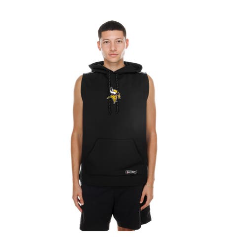 Men's New Era  Black Minnesota Vikings Combine Sleeveless Hoodie