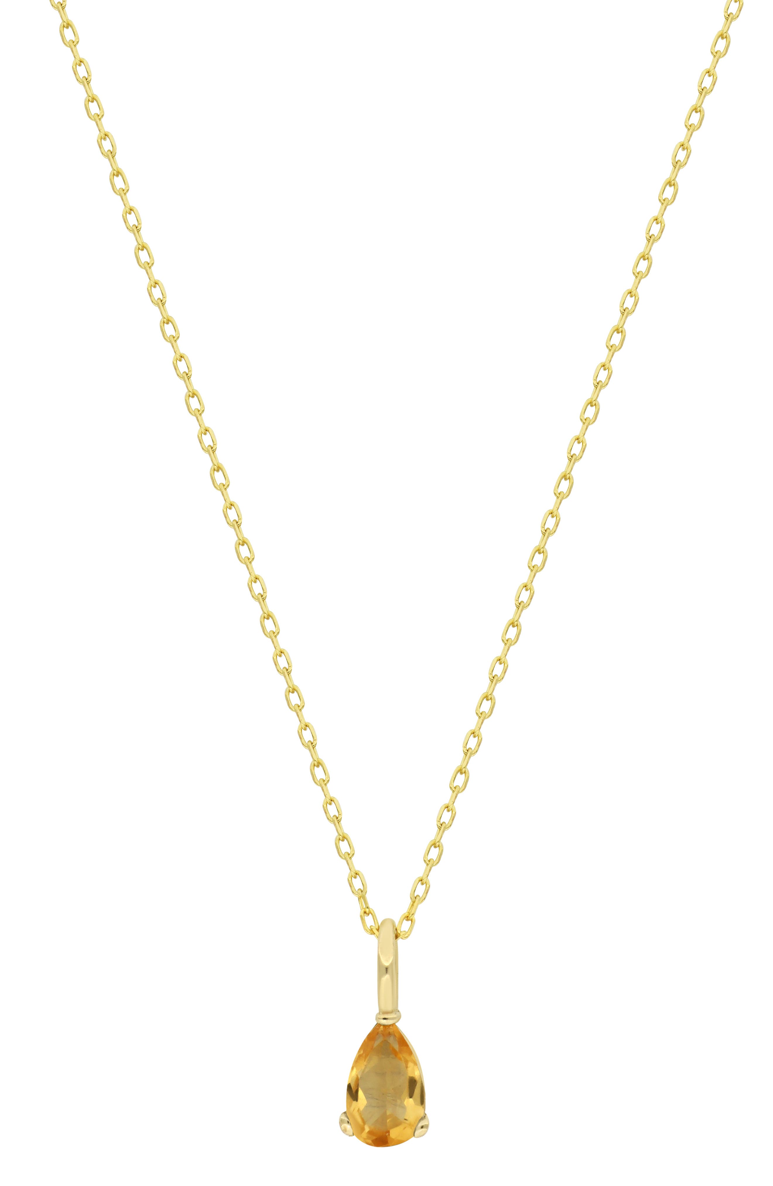 Bony Levy 14K Gold Pear Cut Citrine Pendant Necklace