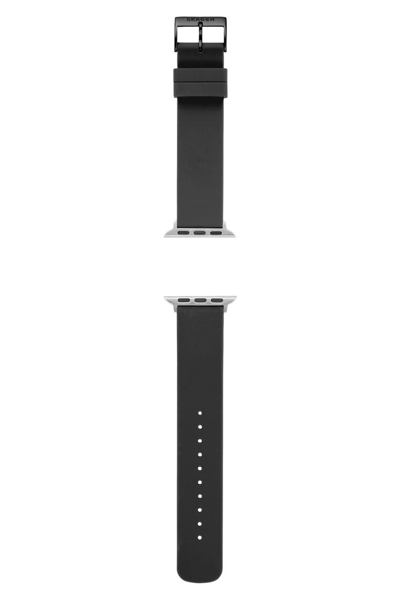Silicone 38mm Silicone Apple Watch® Strap, Main, color, BLACK