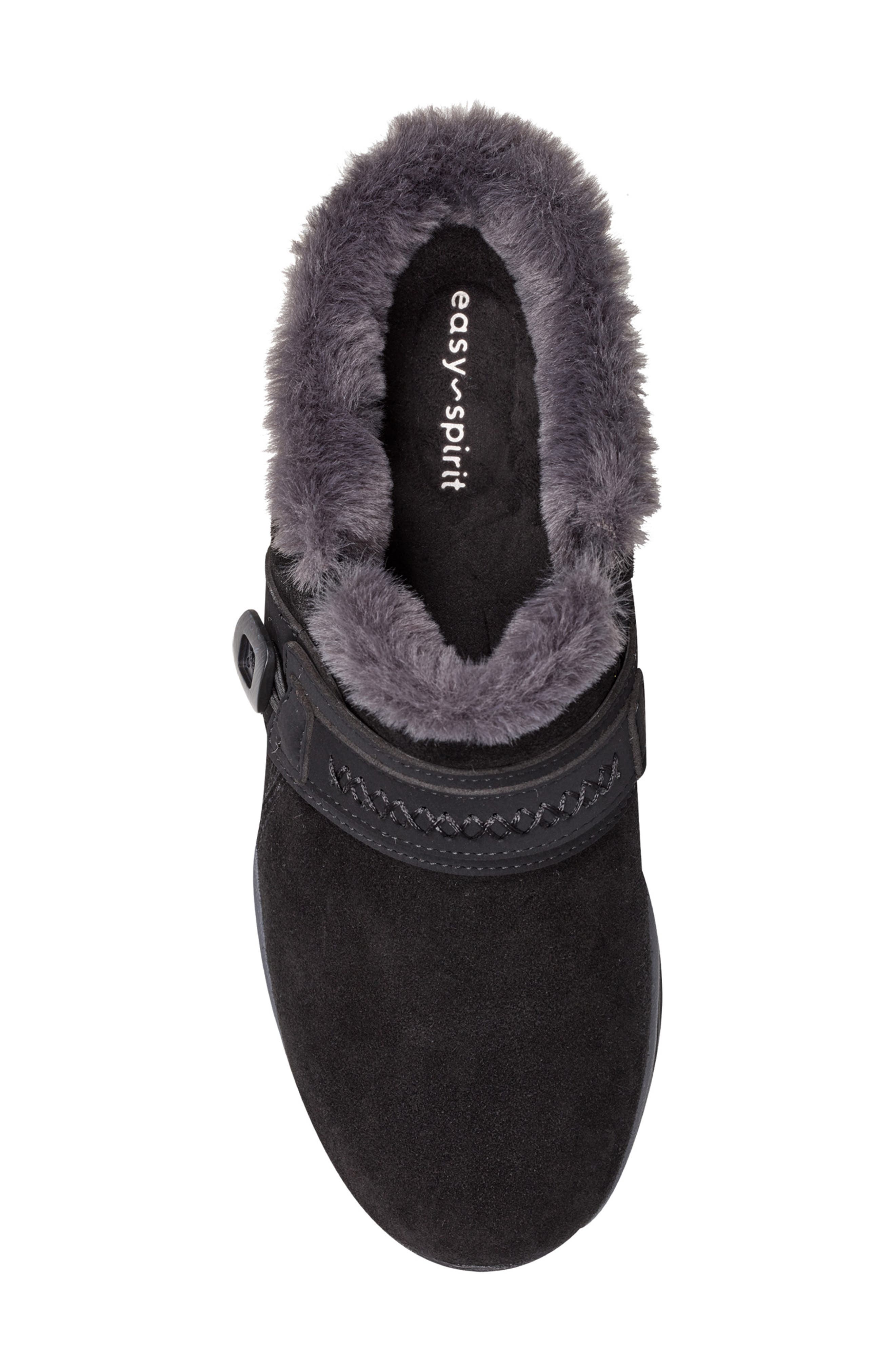 Easy Spirit Elinn Faux Shearling Mule, Alternate, color, Black