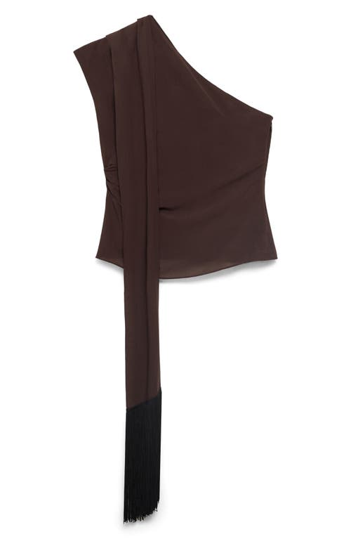 Mango One-shoulder Top In Brown