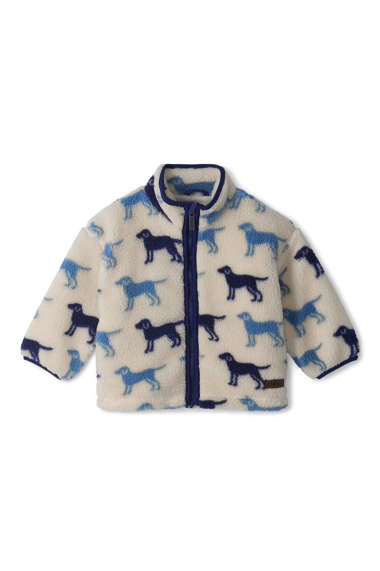 Dog Print High Pile Fleece Jacket, Main, color, NATURAL