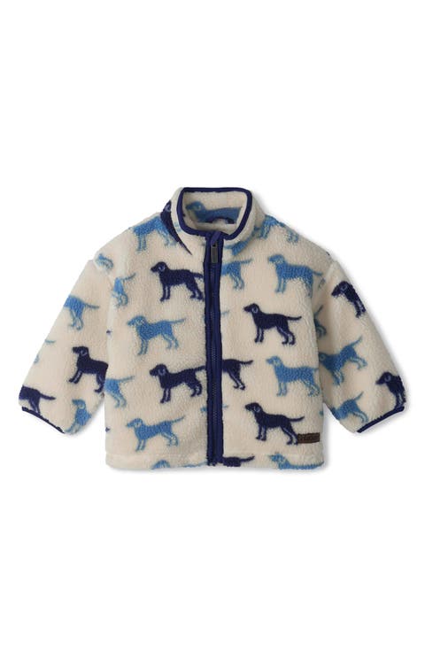 Dog Print High Pile Fleece Jacket