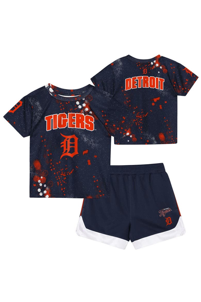 Preschool Outerstuff  Navy Detroit Tigers Pinch Hitter Infielder T-Shirt & Shorts Set, Main, color, Navy