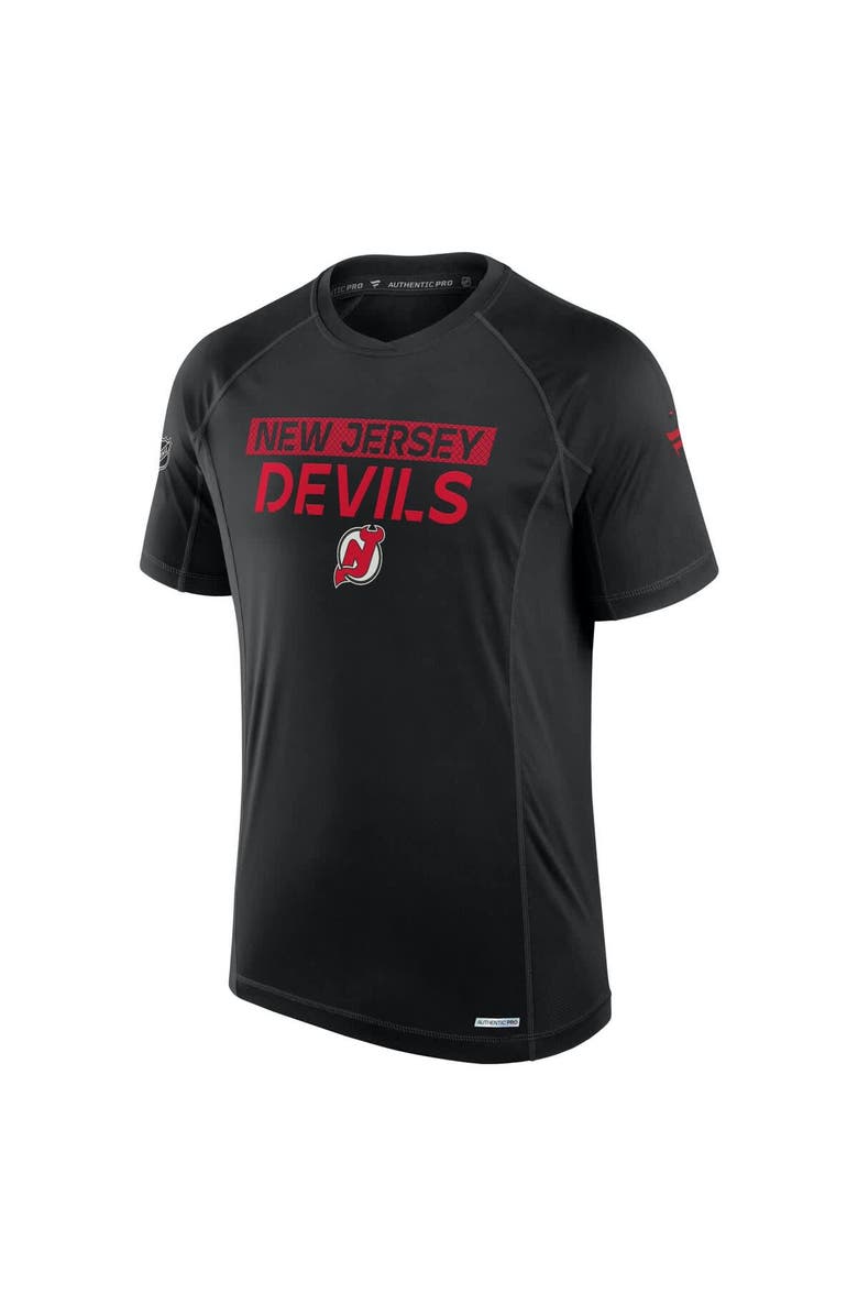 FANATICS Men's Fanatics Black New Jersey Devils Authentic Pro Rink Tech T-Shirt, Alternate, color, Black