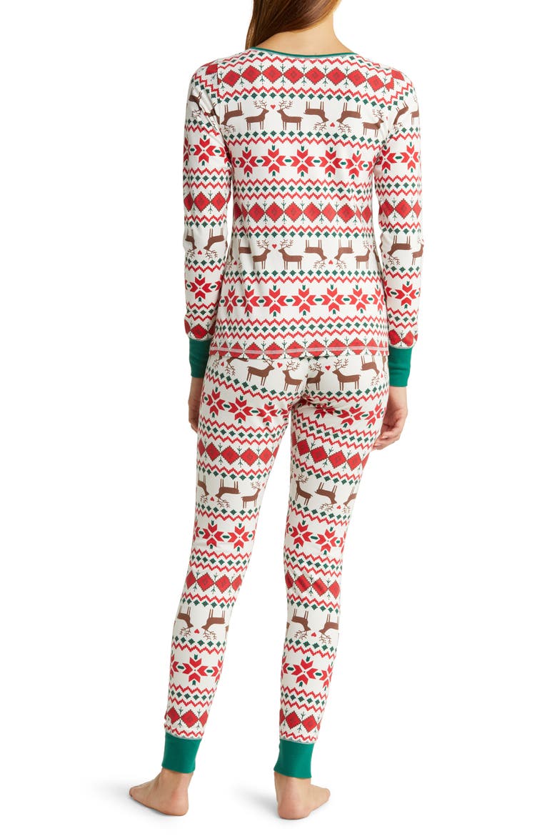 Matching Family Moments Print Tight Fit Pajamas, Alternate, color, IVORY EGRET FAIRISLE DREAM