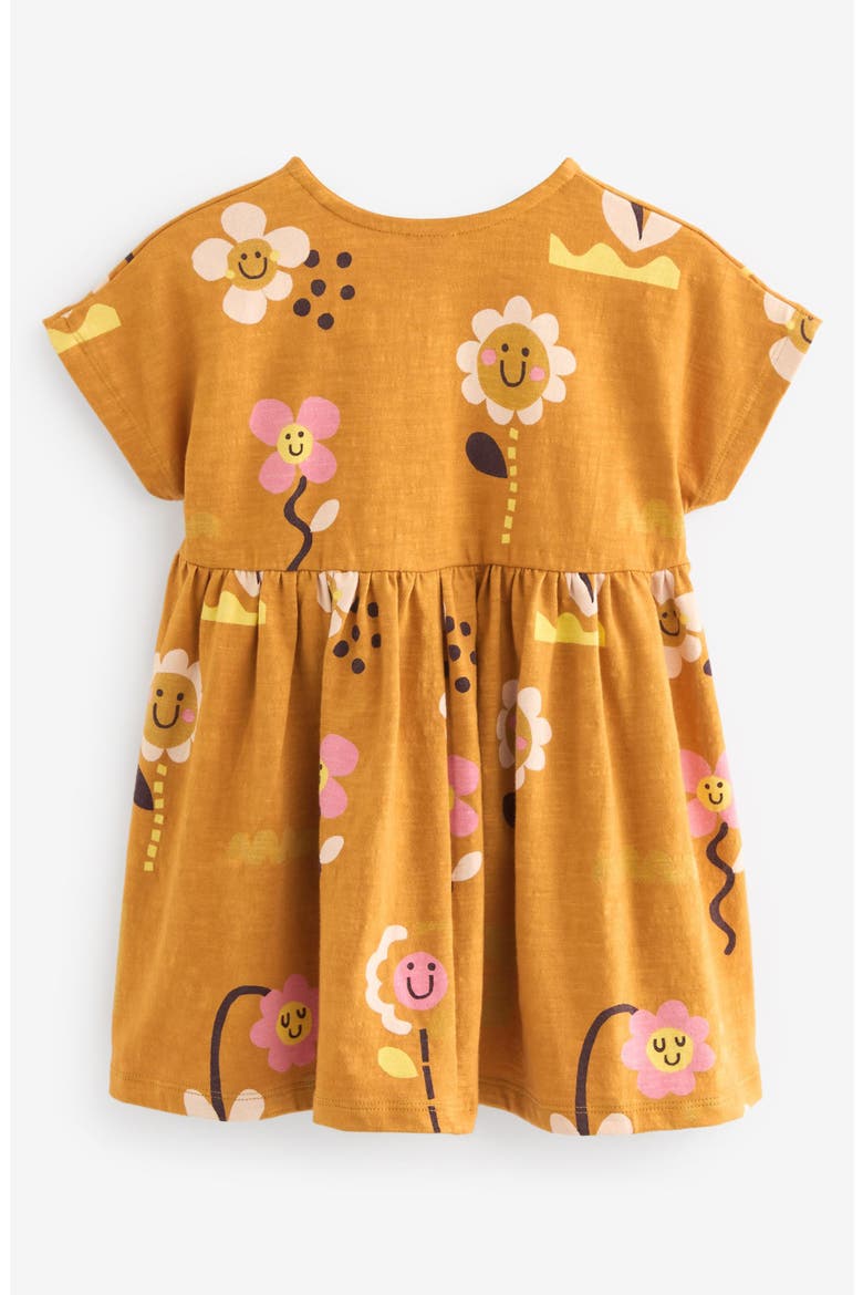 Kids' Floral Cotton Dress, Alternate, color, BROWN