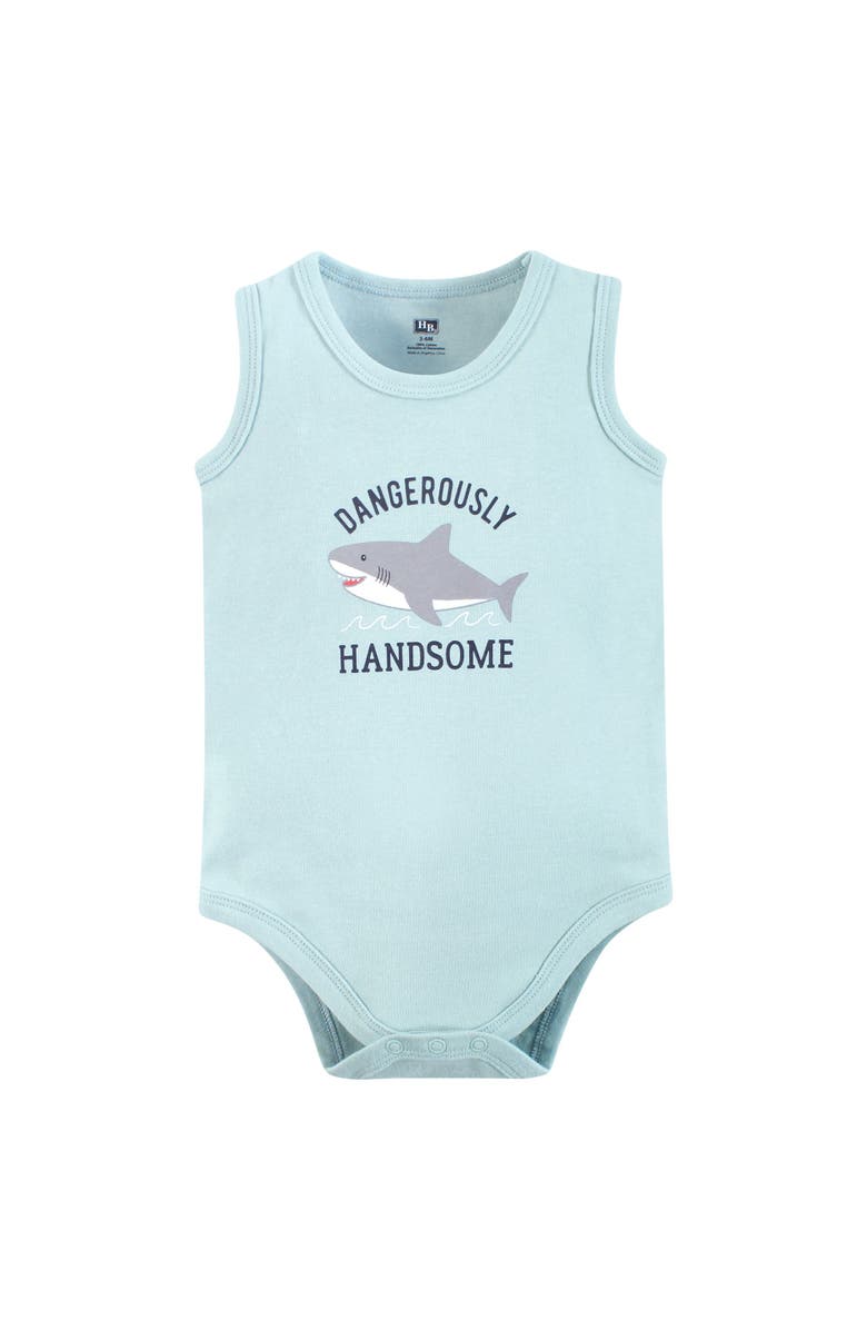 Hudson Baby Bodysuit, Short and Sock, Alternate, color, Handsome Shark