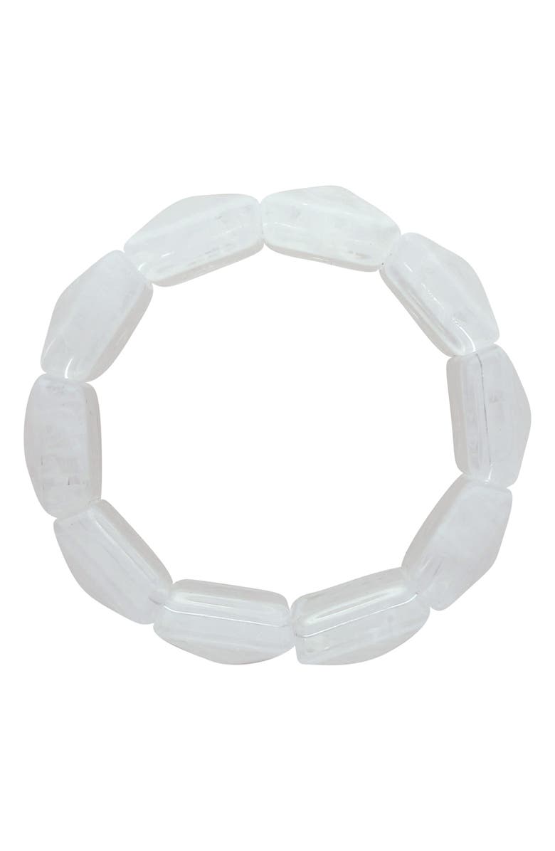 OLIVIA WELLES Cammie Resin Stretch Bracelet, Alternate, color, White / Clear
