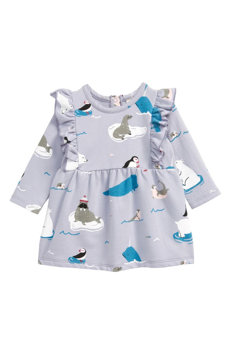 Tucker + Tate Ruffle Front Fleece Dress, Main, color, 