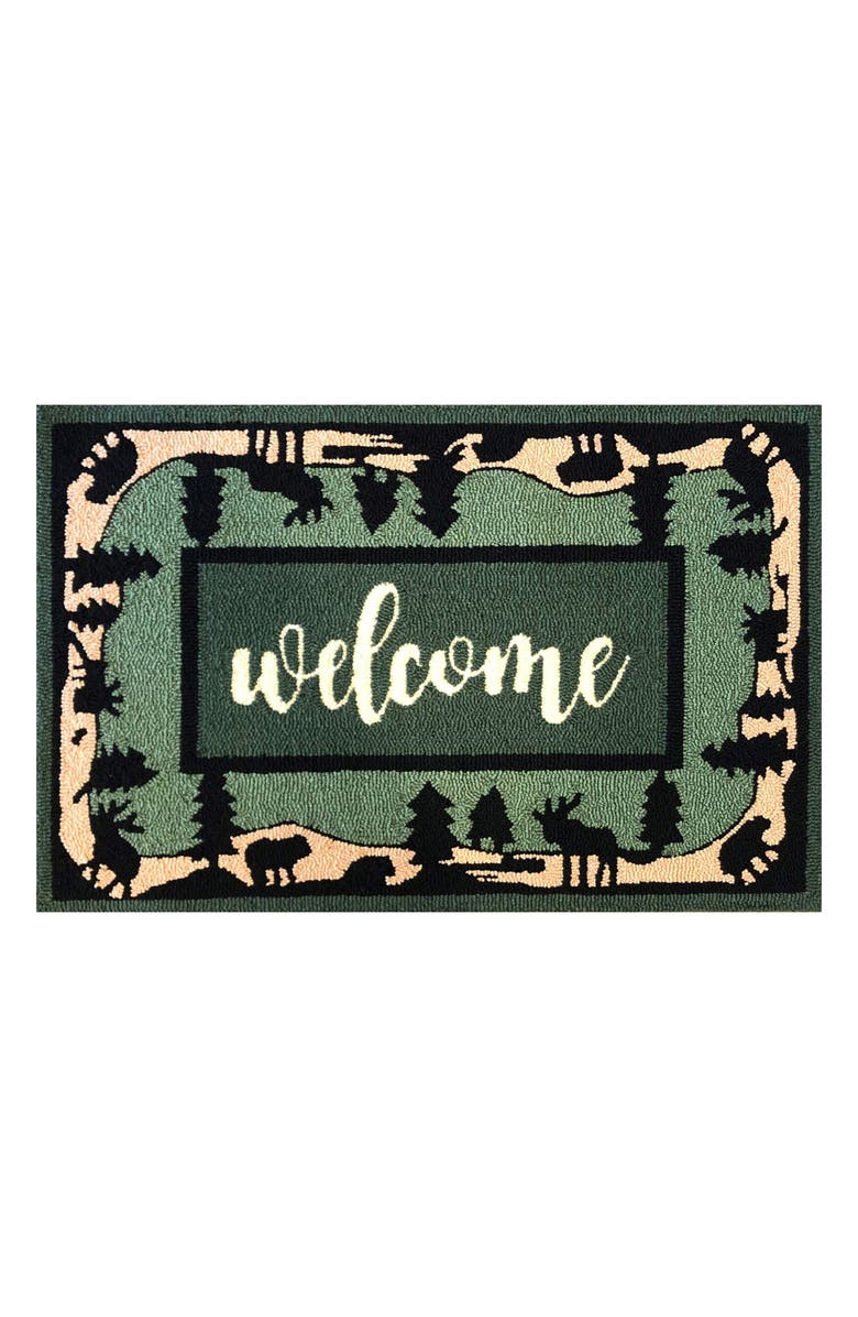 R16 HOME Welcome Wilderness Doormat, Main, color, Green/ Tan/ Brown