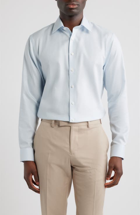 Trim Fit Premium Linen Dobby Dress Shirt (Regular, Big & Tall)