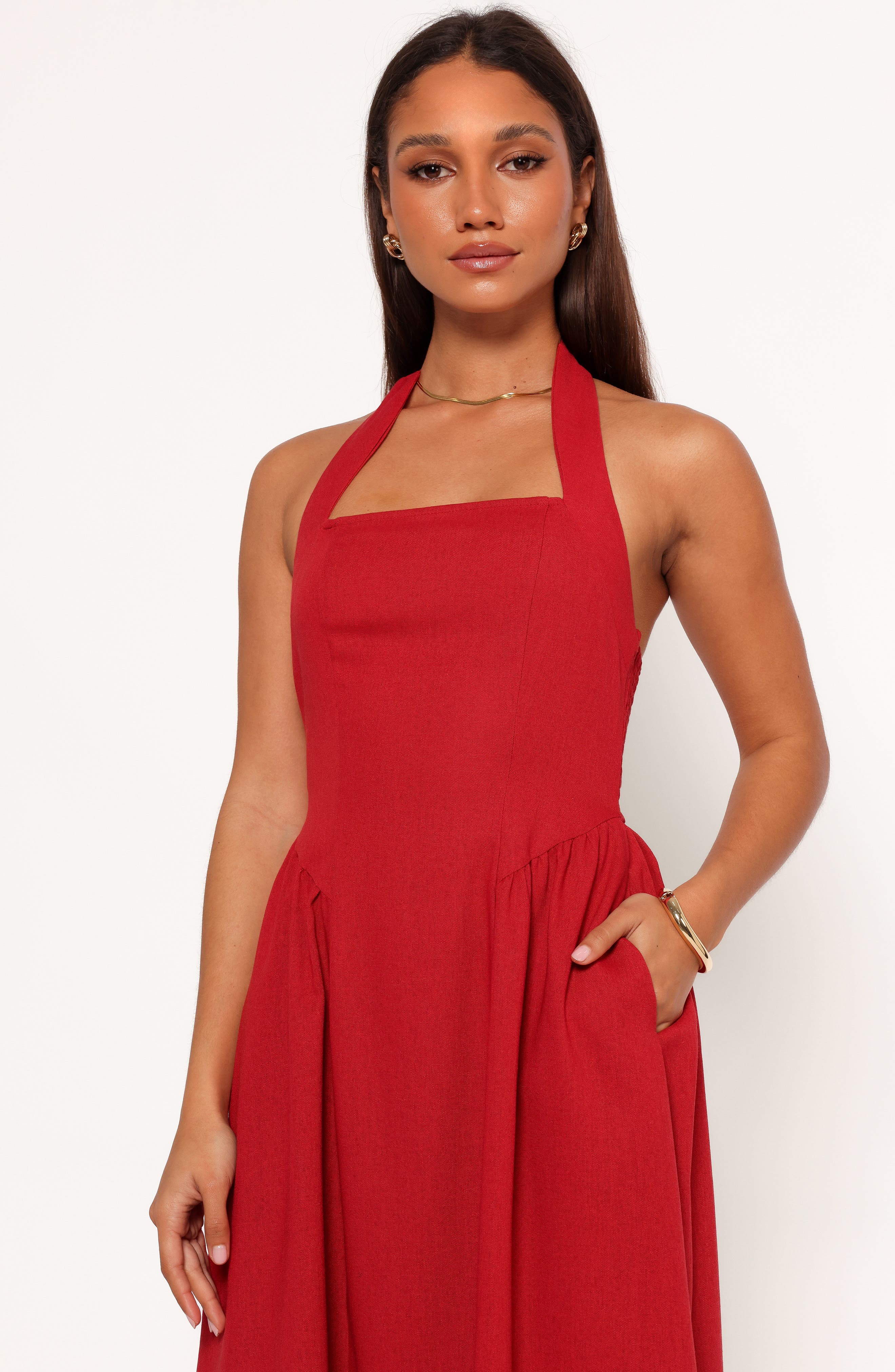 mirabelle floral tiered georgette halter dress FARM RIO Embellished printed shirred halterneck midi casual summer dress
