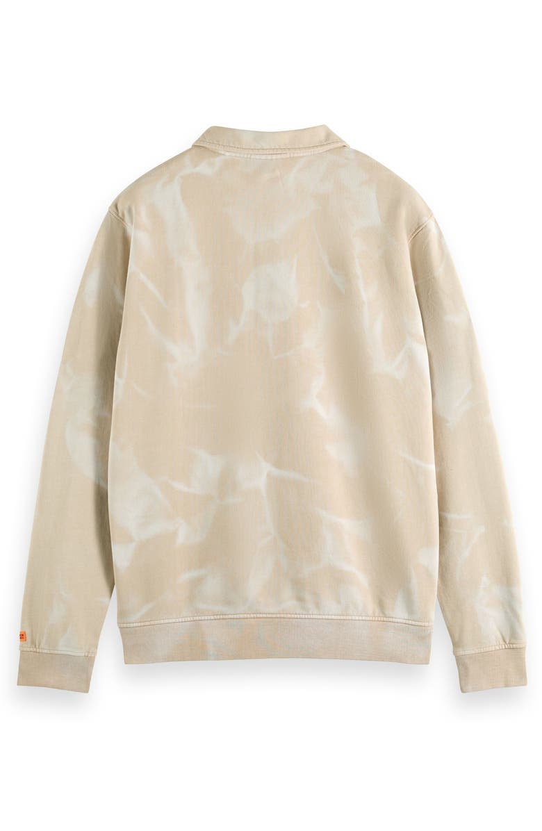 Scotch & Soda Washed Polo Collar Sweatshirt, Alternate, color, Medium Beige
