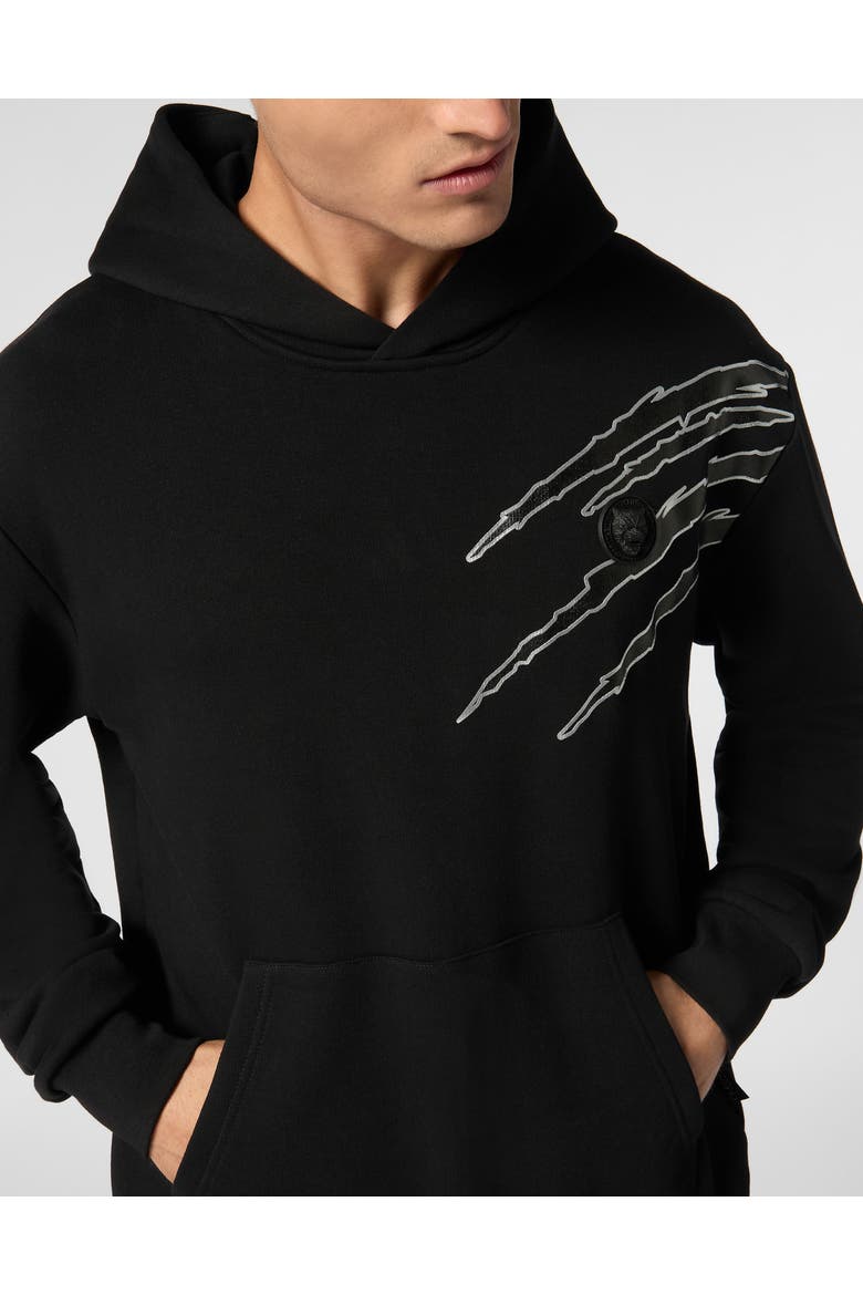 Cotton Hoodie Sweatshirt Ls Lamina Scratch Men, Alternate, color, black/silver