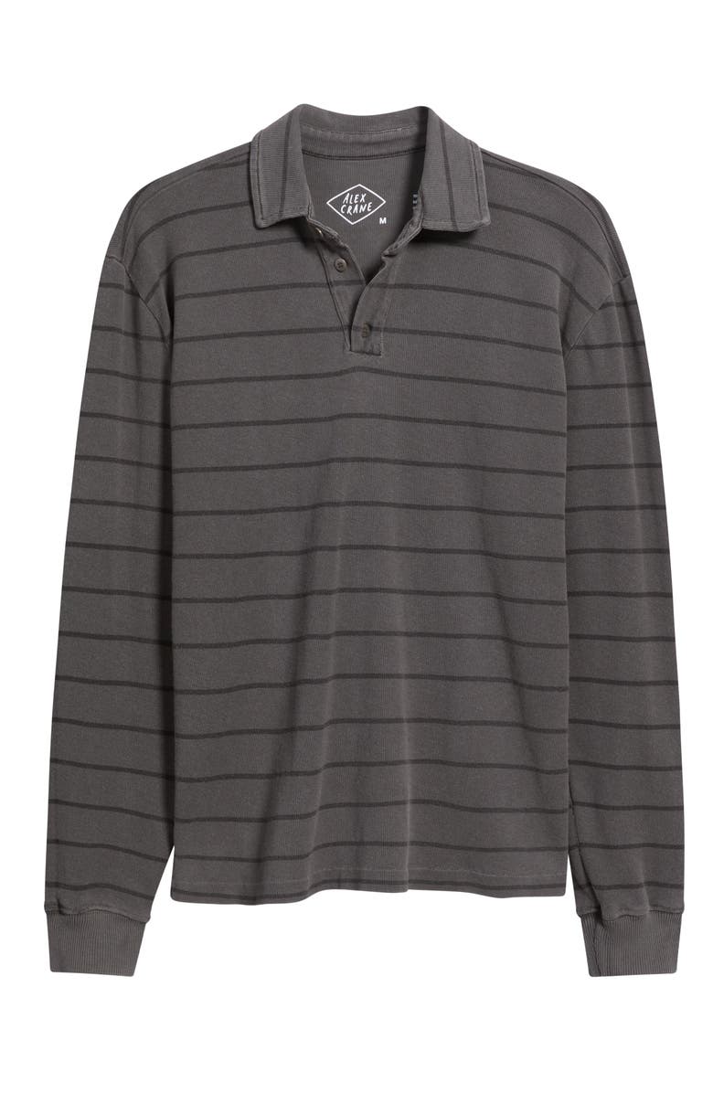 ALEX CRANE Caza Rib Organic Cotton Long Sleeve Polo, Alternate, color, Slaterio