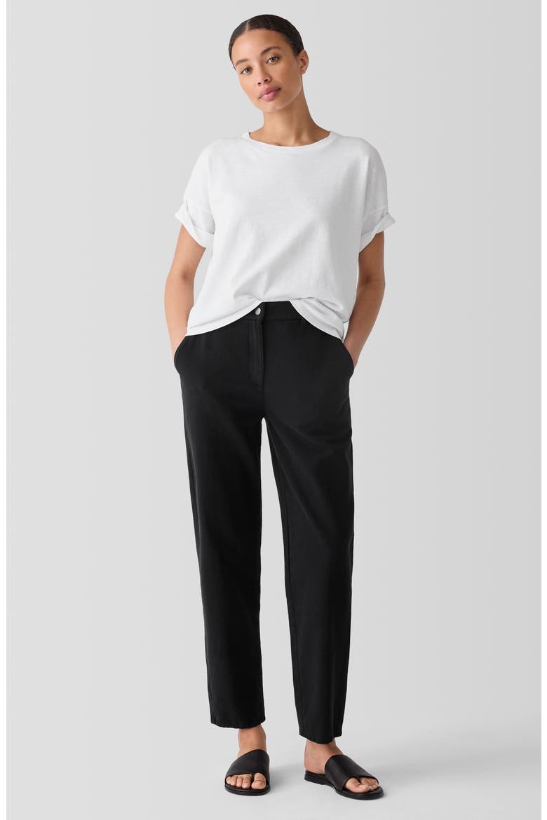 Organic Cotton Tapered Ankle Pants, Alternate, color, BLACK