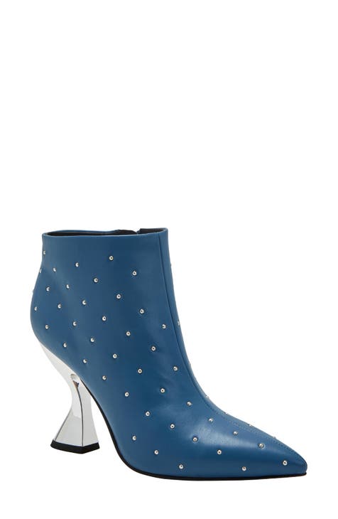 Light blue ankle booties best sale