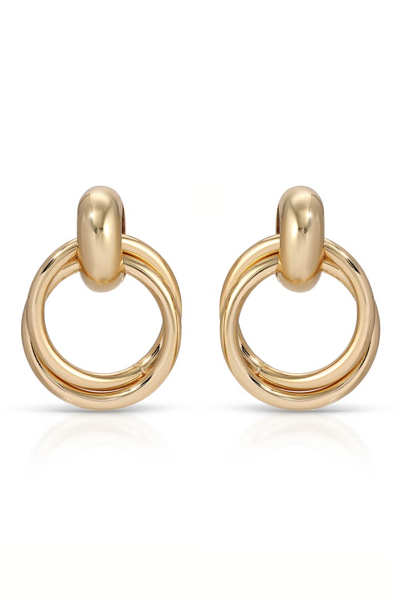 Interlocking Duo Stud Earrings, Alternate, color, GOLD