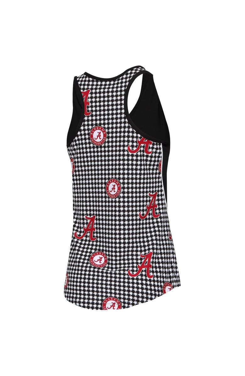 CONCEPTS SPORT Women's Concepts Sport Black/Houndstooth Alabama Crimson Tide Fairway Knit Tank Top, Alternate, color,