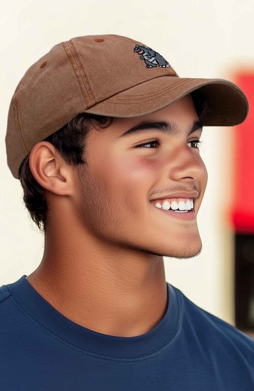 Dalix Giant Lizard Embroidered Dad Hat In Washed Orange