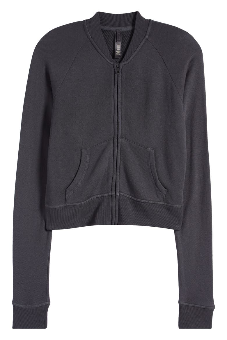 Light French Terry Shrunken Zip Up, Alternate, color, ASH