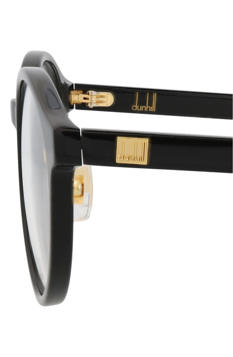 Dunhill 50mm Round Optical Glasses, Alternate, color, Black Black Transparent