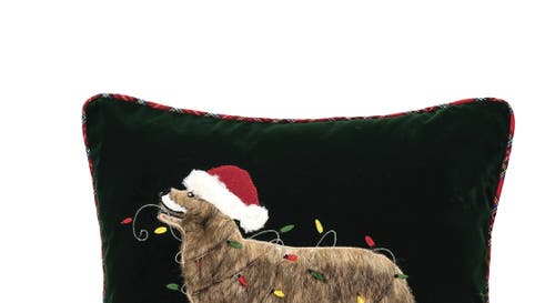 C & F Home C&f Home Dog With Light Embellished Christmas Throw Pillow, 18" X 18" In Black