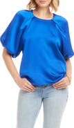 Karen Kane Puff Sleeve Satin Top