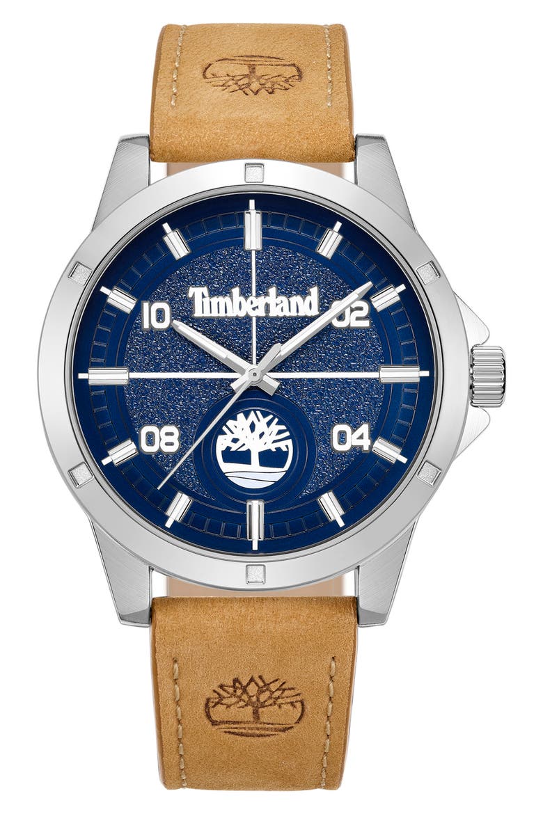 Quartz Analog Watch, Main, color, TAN/ BLUE