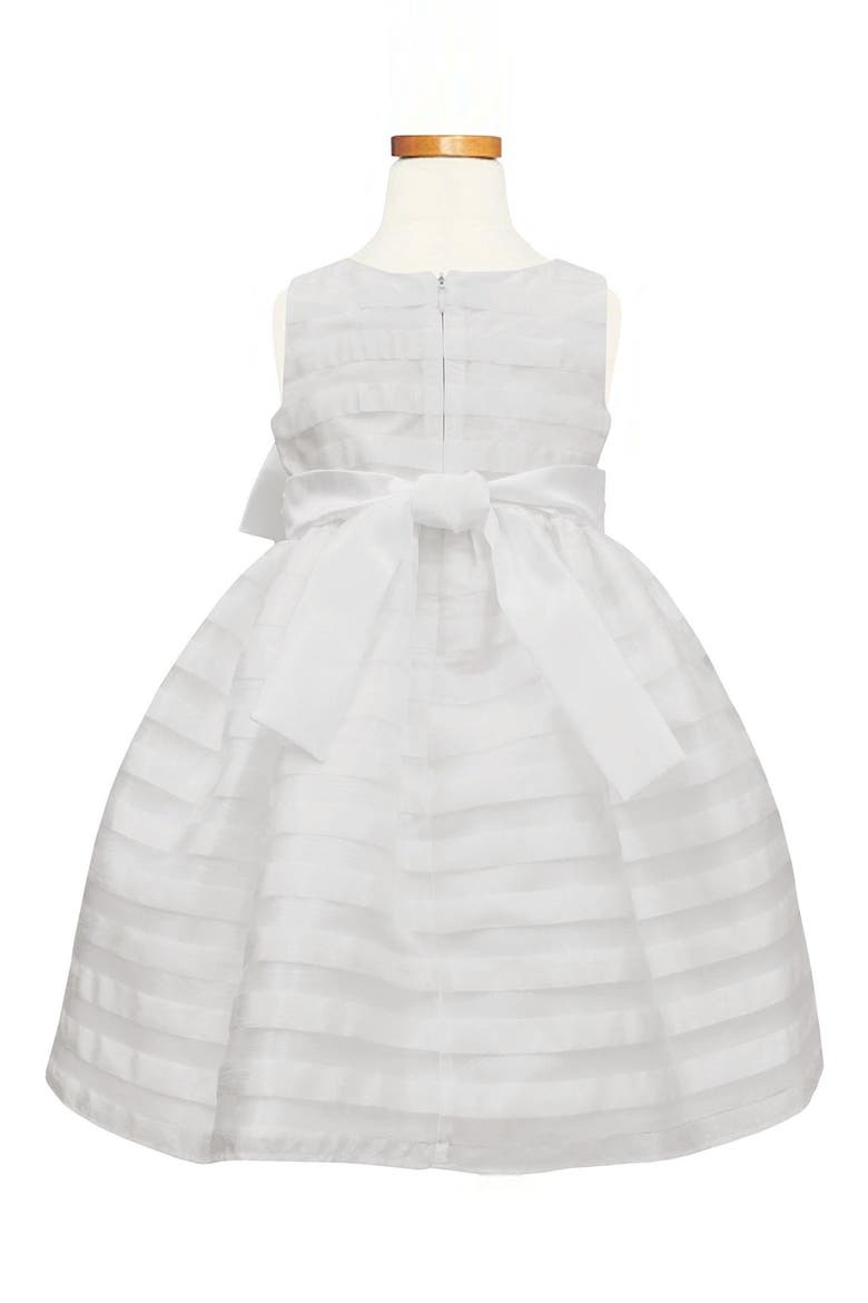 Stripe Organza Dress, Alternate, color, WHITE
