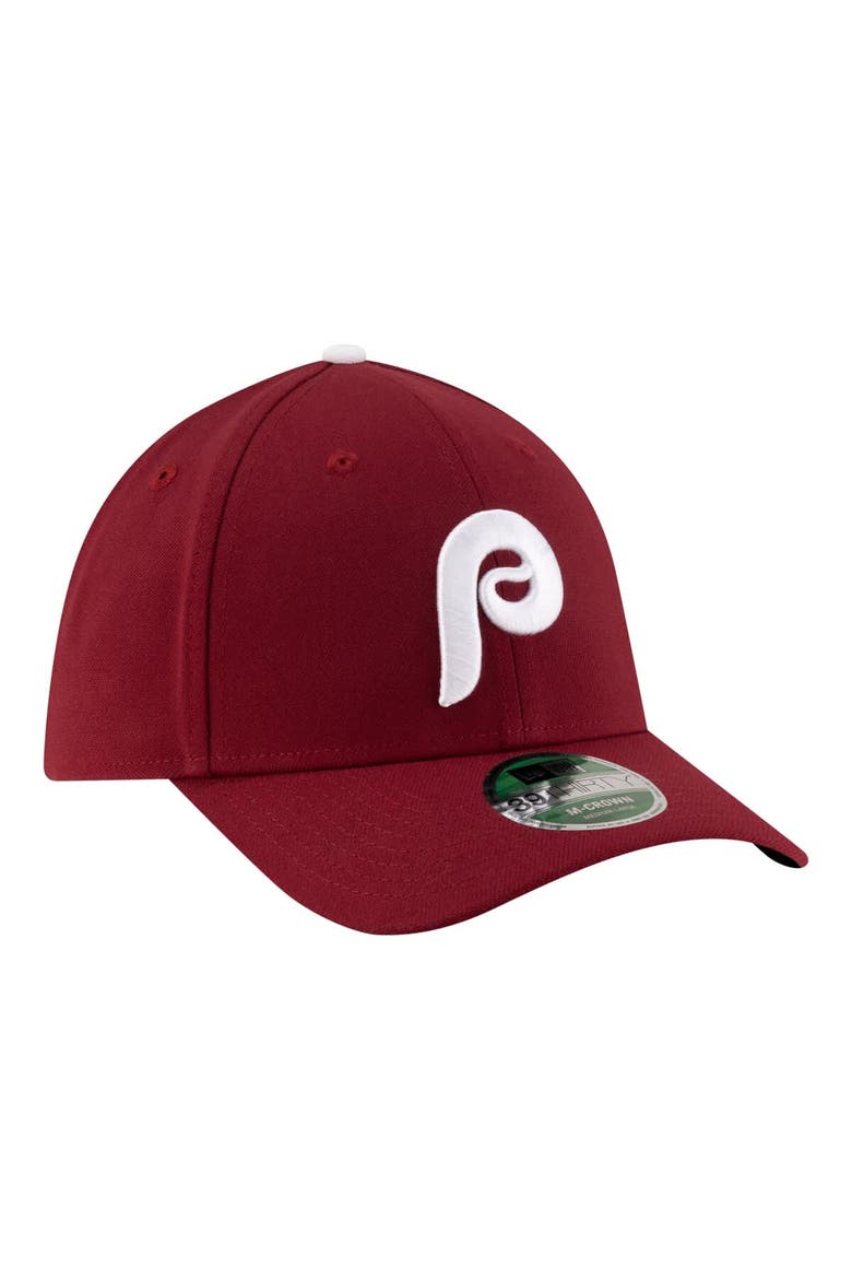 Men's New Era  Burgundy Philadelphia Phillies Player Replica 39THIRTY M-Crown Flex Hat, Alternate, color, Burgundy
