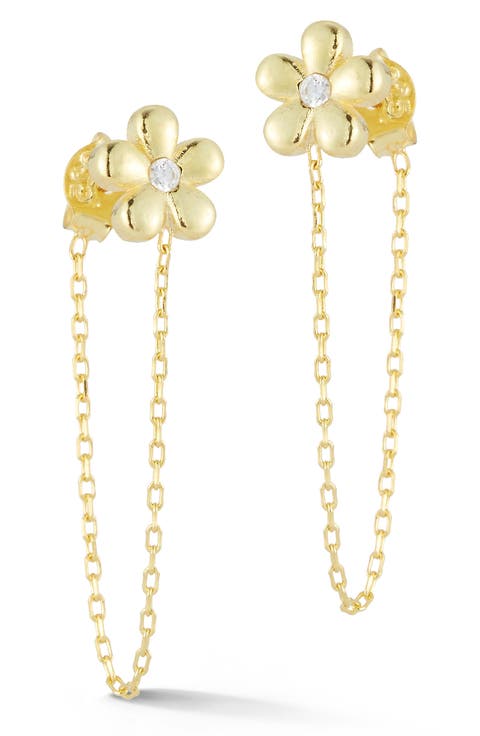 Gold Vermeil Flower Earrings